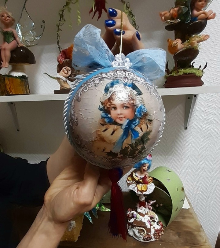 мастер-класс по новогодним шарам в ретро стиле